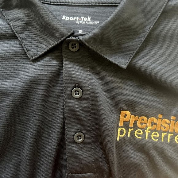 SPORT TEK BY PORT AUTHORITY MEN'S POLO BLACK/WHITE SHORT SLEEVE SIZE EXTRA LARGE - Picture 3 of 10